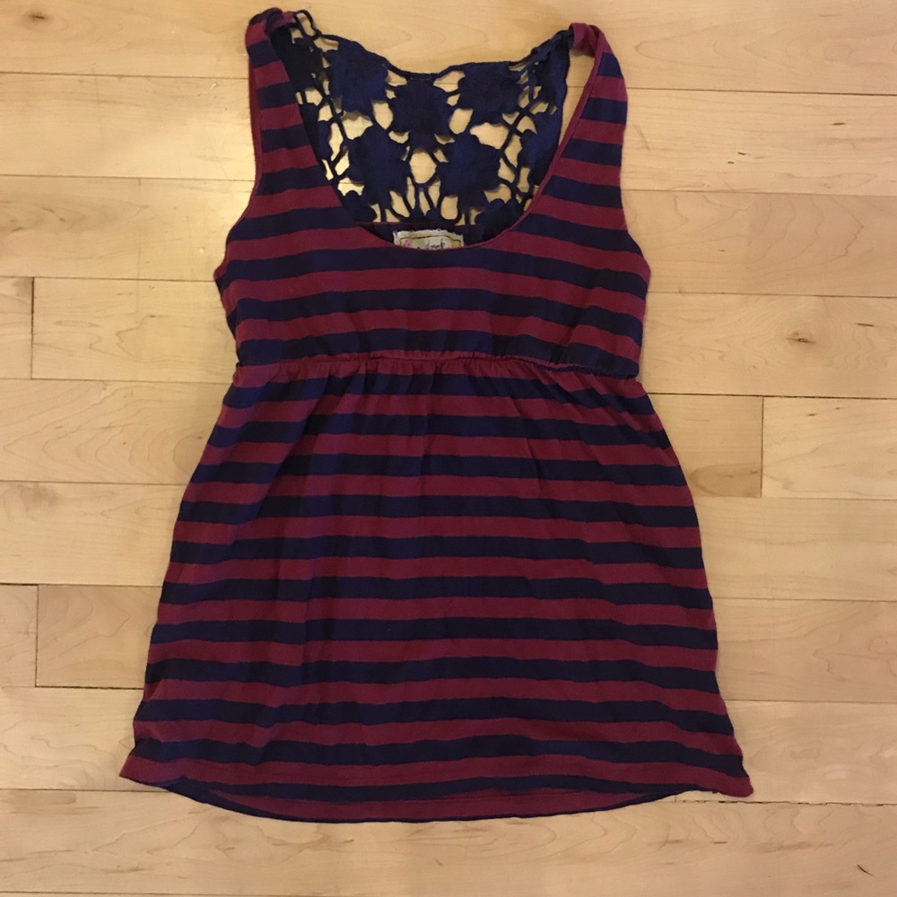Scrapbook Originals Striped Lace Tank Top